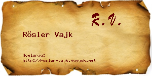 Rösler Vajk névjegykártya