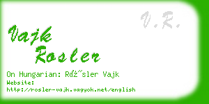 vajk rosler business card